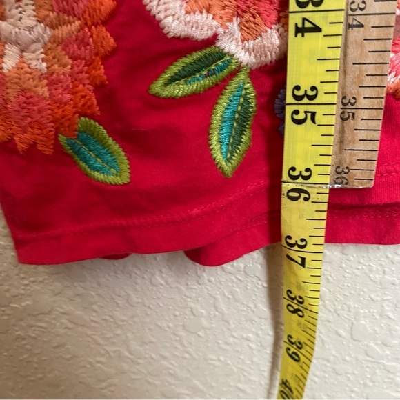 Johnny Was red A line embroidered dress cotton - Picture 7 of 10